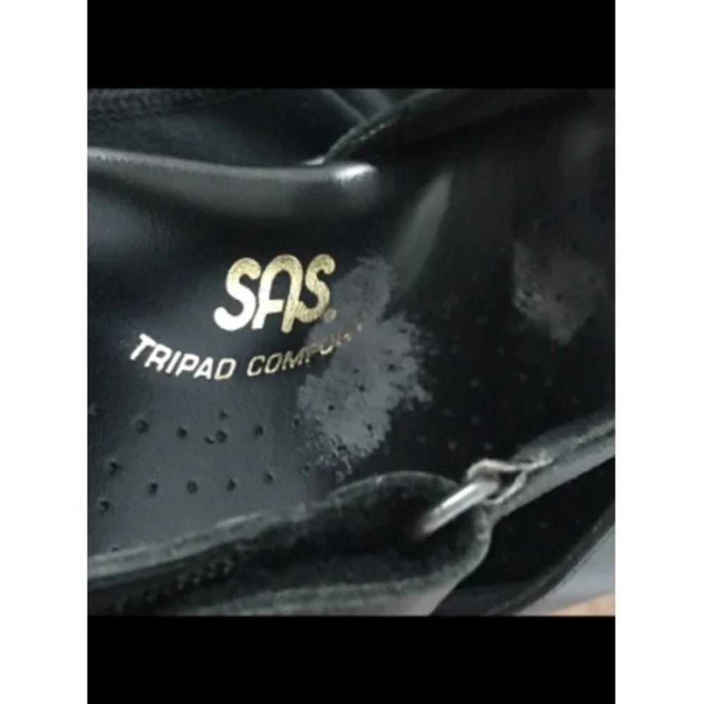 Sas Tripad Comfort Womens Slingback Sandals Black Low Block Heel Hook & Loop 9 N
